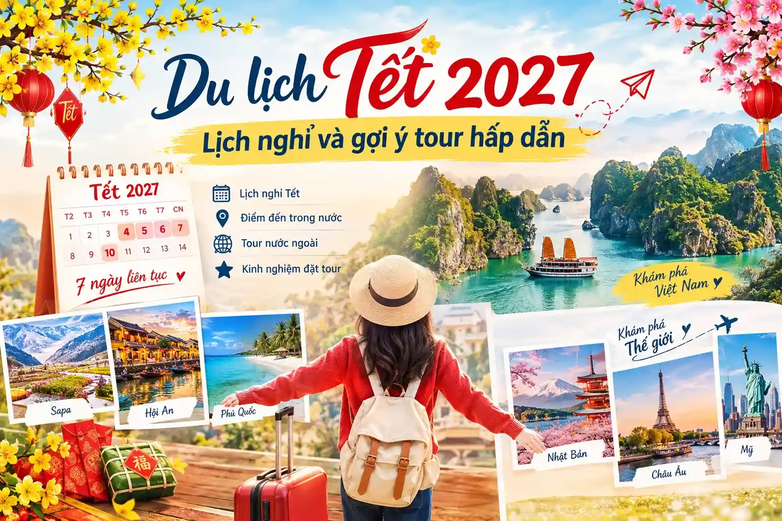 Du lịch Tết 2027: Lịch nghỉ và gợi ý tour hấp dẫn